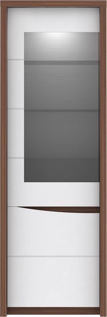 Furniture24 Vitrine Saint Tropez STZV711LB, Schrank, Wohnzimmerschrank, Vitrinenschrank mit 2 Türen und LED Beleuchtung