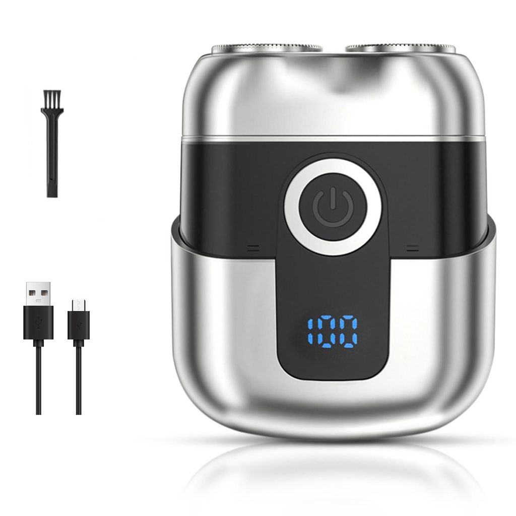 Mini Rasierer Herren Elektrisch mit LED-Anzeige, IPX6 Wasserdichter Elektrorasierer Herren, Tragbarer Stumm Waschbar Mini Elektrorasierer, Shaver Men