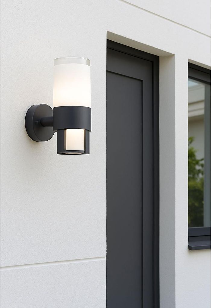 NCC-Licht LED Außenleuchte Wandlampe Nexa Grau 22,5cm IP44 Produktbild 