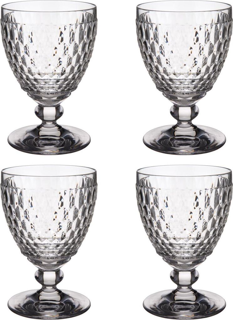 Villeroy & Boch 4er Set Boston klar Wassergläser auf Fuß 350ml