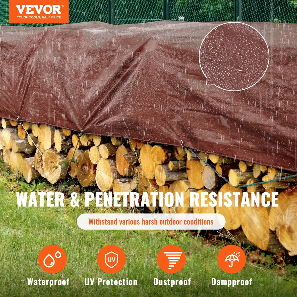 Bâche de Couverture en Tissu PE Imperméable 12m pour Extérieur - 2