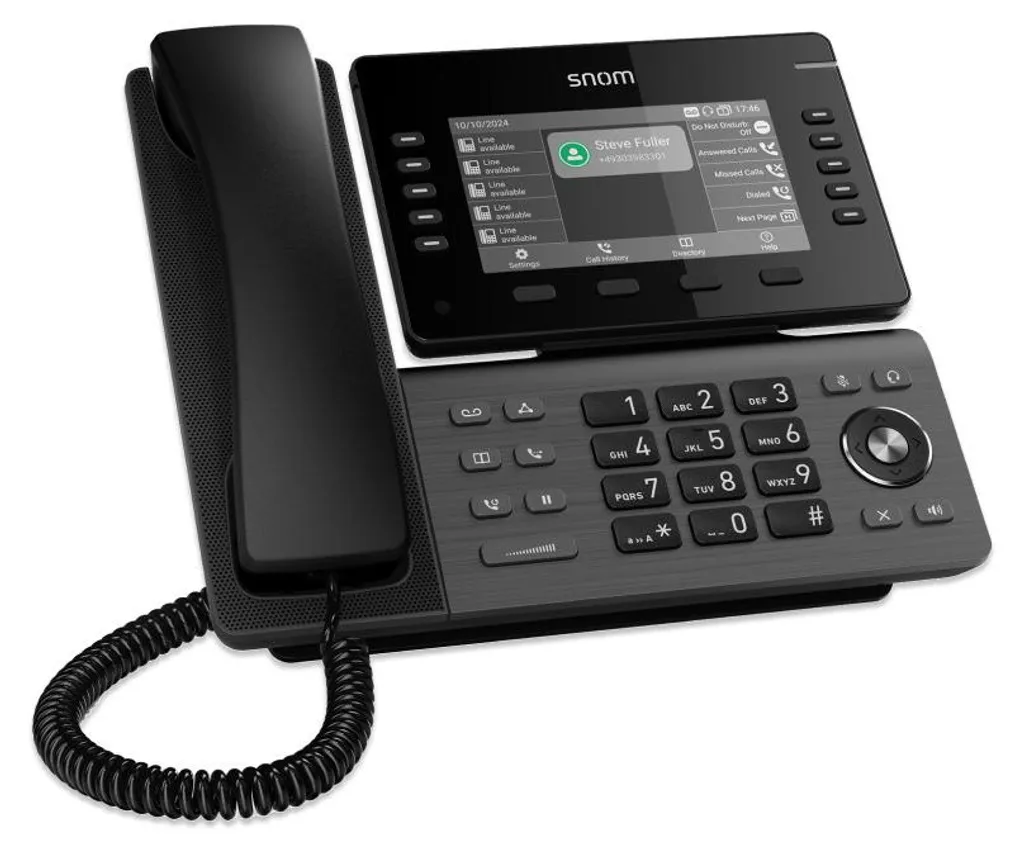 Téléphone de Bureau VoIP Snom D815W Noir avec Large Écran LCD et Audio HD