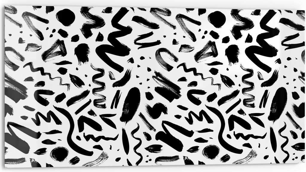DEQORI Küchenrückwand Glas 80x40 cm 'Kühne Abstraktion' Spritzschutz Bad Rückwand Küche