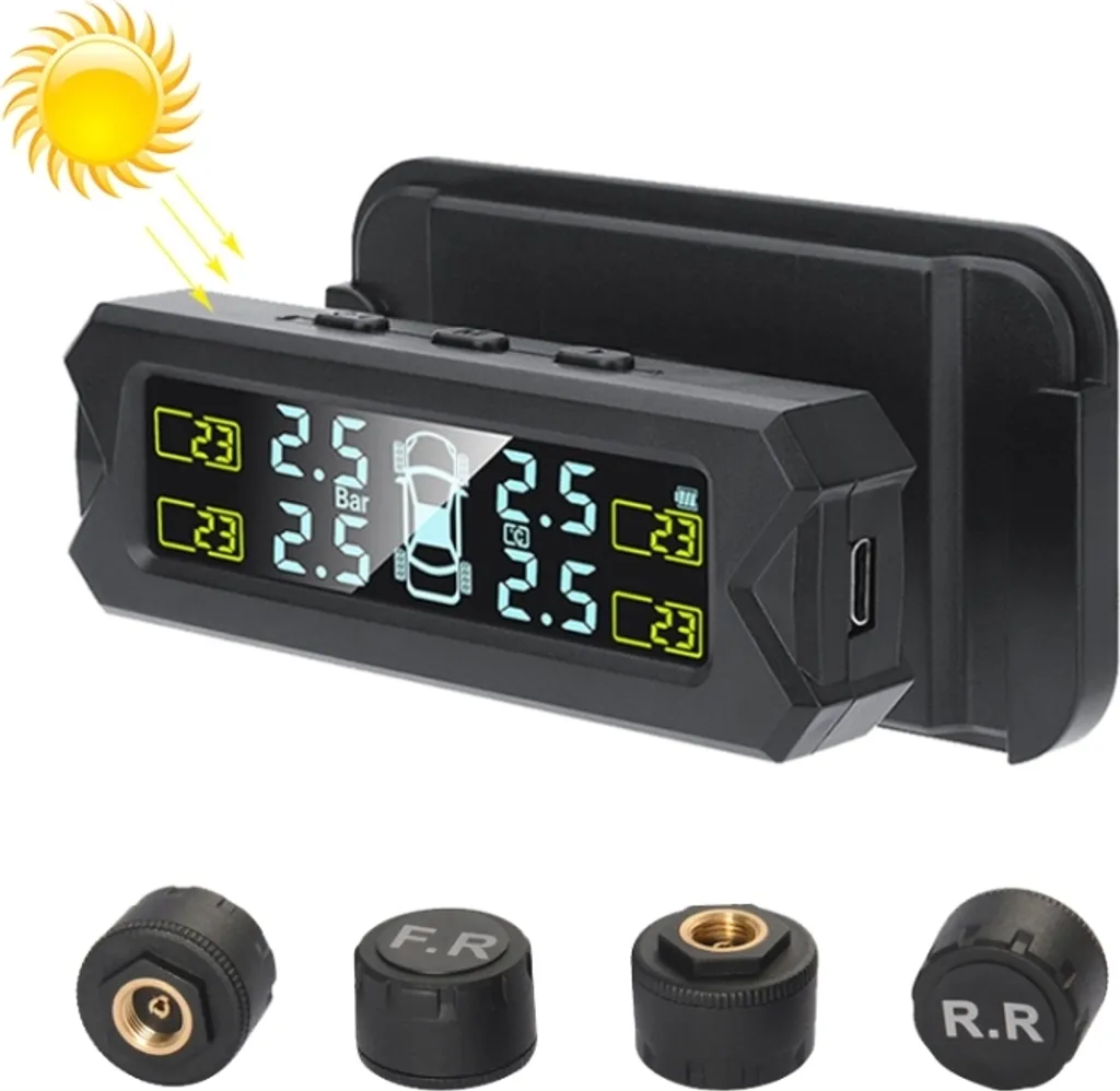 Kit TPMS Solare Auto Universale - Risparmio Carburante e Sicurezza