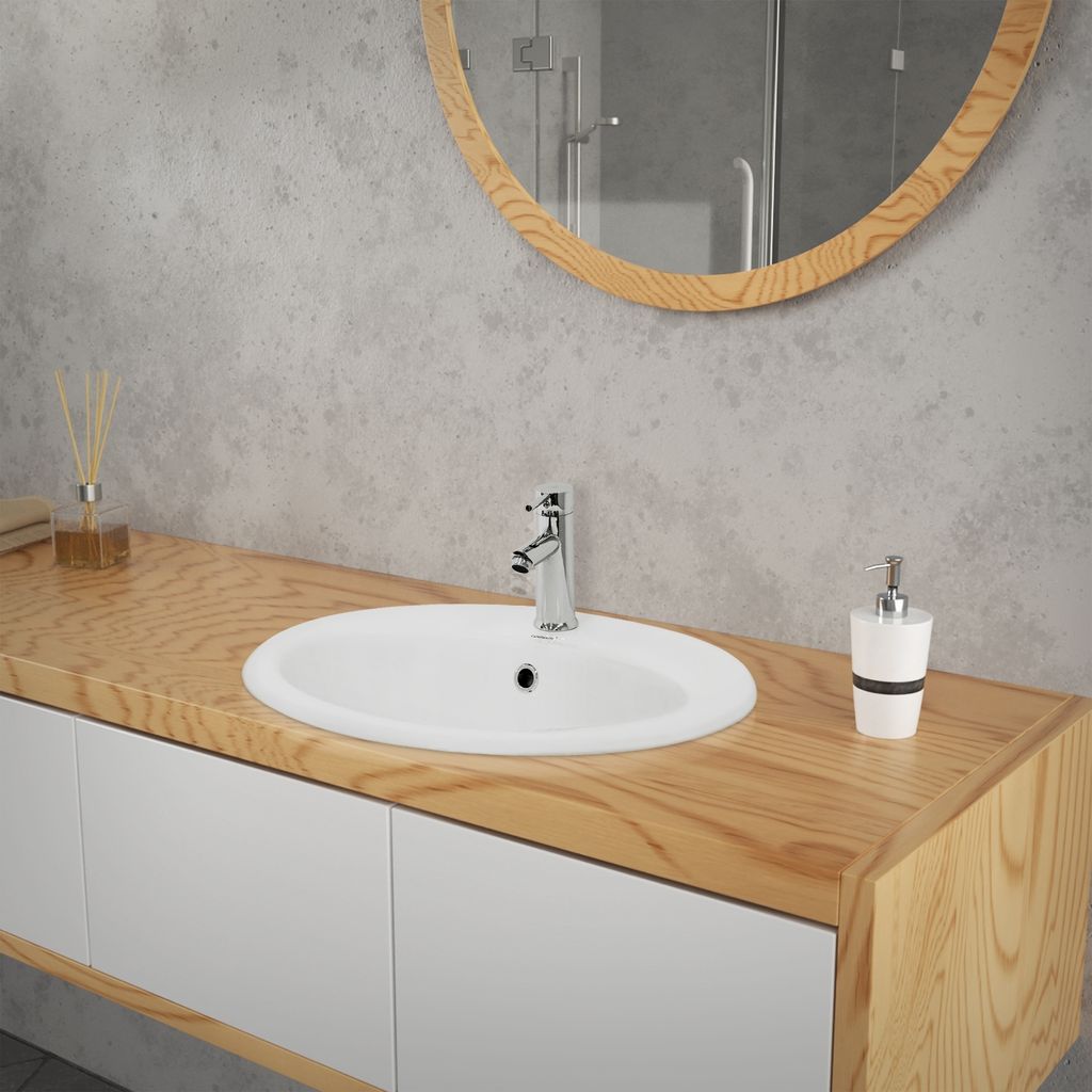 LuxeBath Waschbecken Aufsatzwaschbecken Oval, 57x48,5x19,5 Produktbild 