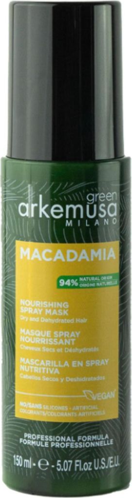 Arkemusa | Haarmaske Spray - 150 ml - Grüne Macadamia - Intensivpflege - Feuchtigkeitsspendend - Vegan