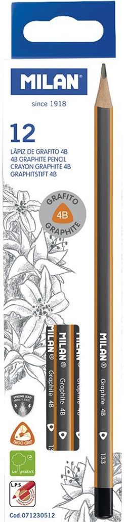 Milan Schachtel Mit 12 Dreieckigen 4b-graphitstiften Mehrfarbig Mehrfarbig One Size