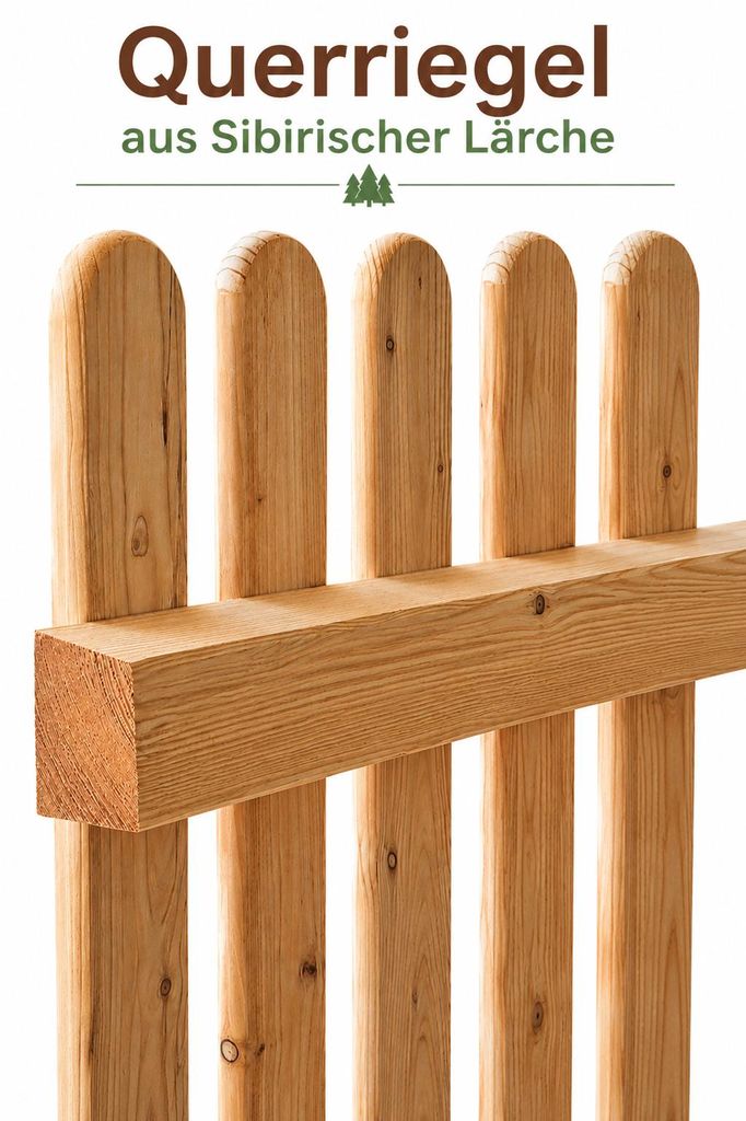 Zaunriegel 5x8x200 Sibirische Lärche Form Querstange Produktbild  KI-generiertes Bild