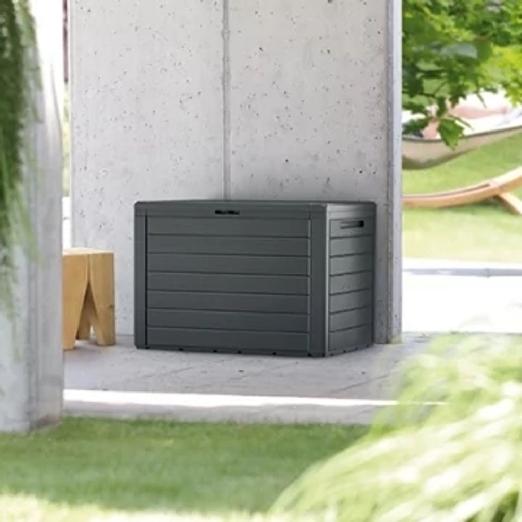 Prosperplast Gartentruhe 190 Liter Woodebox aus Kunststoff Produktbild 10