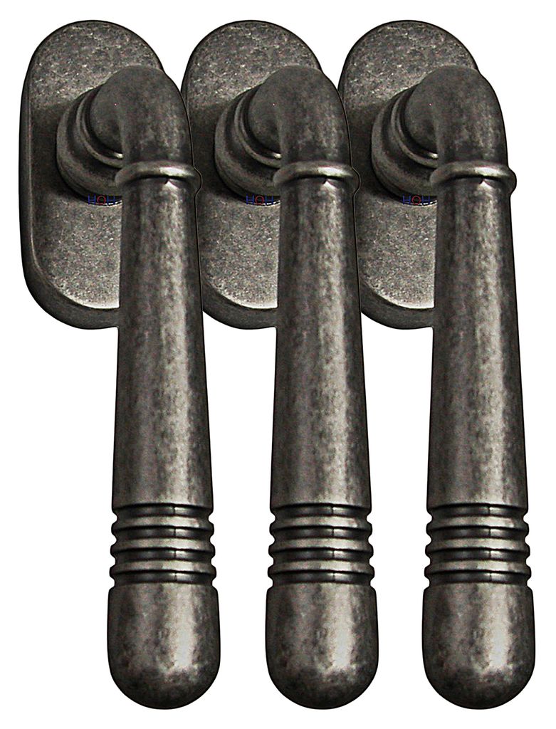 Fenstergriff Set 3 x FG Helena 1675 Antik Grau Rasterolive Fensterbeschlag Drücker