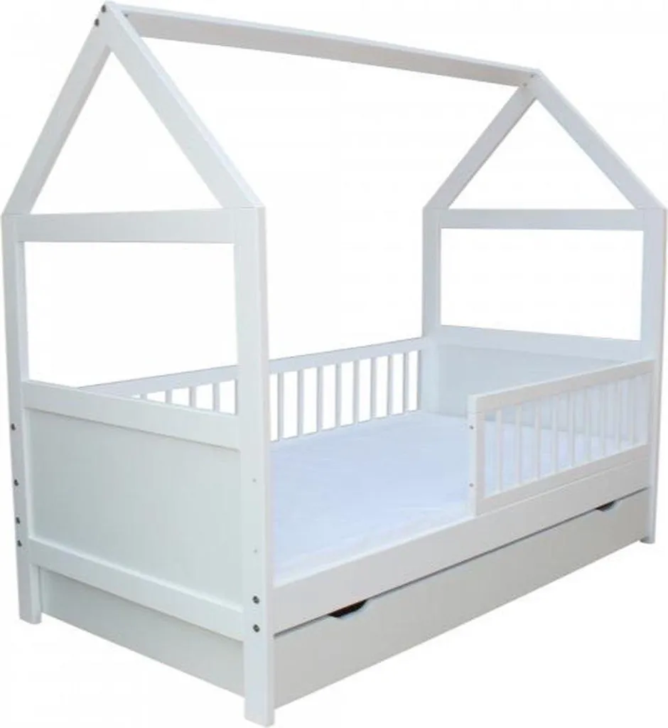 Lit Montessori 140x70 cm en Bois Massif, Maisonnette Ludique pour Chambre