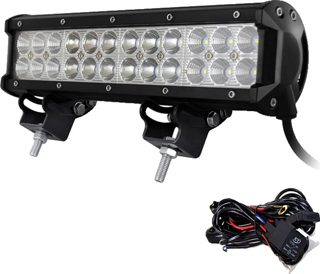 Barre lumineuse LED Offroad 72W étanche avec faisceau de câblage inclus