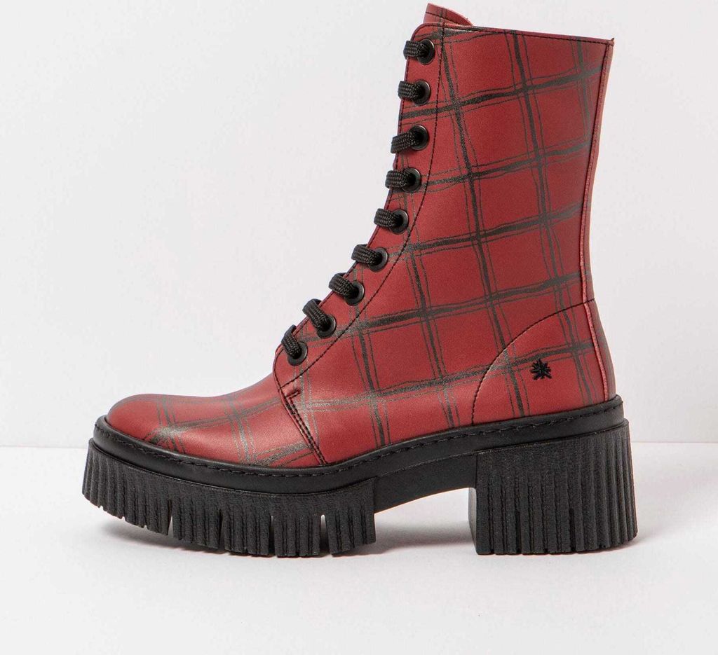 Art Schnürstiefel mit hohem Absatz Damen 1375F FANTASY RED TARTAN/YORK Gemustert