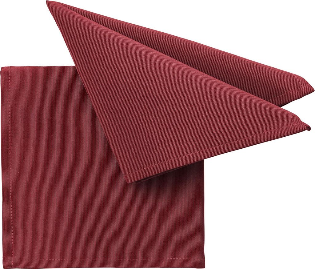 Pichler Rips uni, gerippt Serviette 6er Set 40 x 40 cm COMO Rechteck burgund