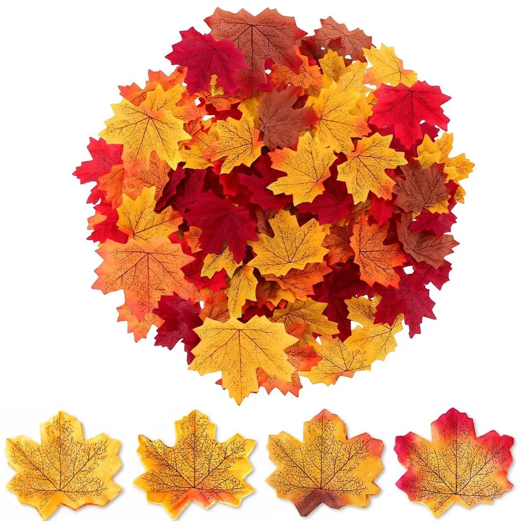 300 Feuilles d'Érable Artificielles Automne Multicolores pour Déco