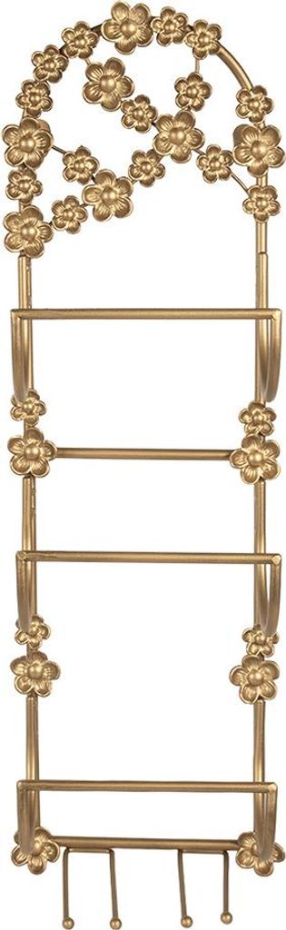 Clayre & Eef Weinregal 21x13x62 cm Goldfarbig Metall