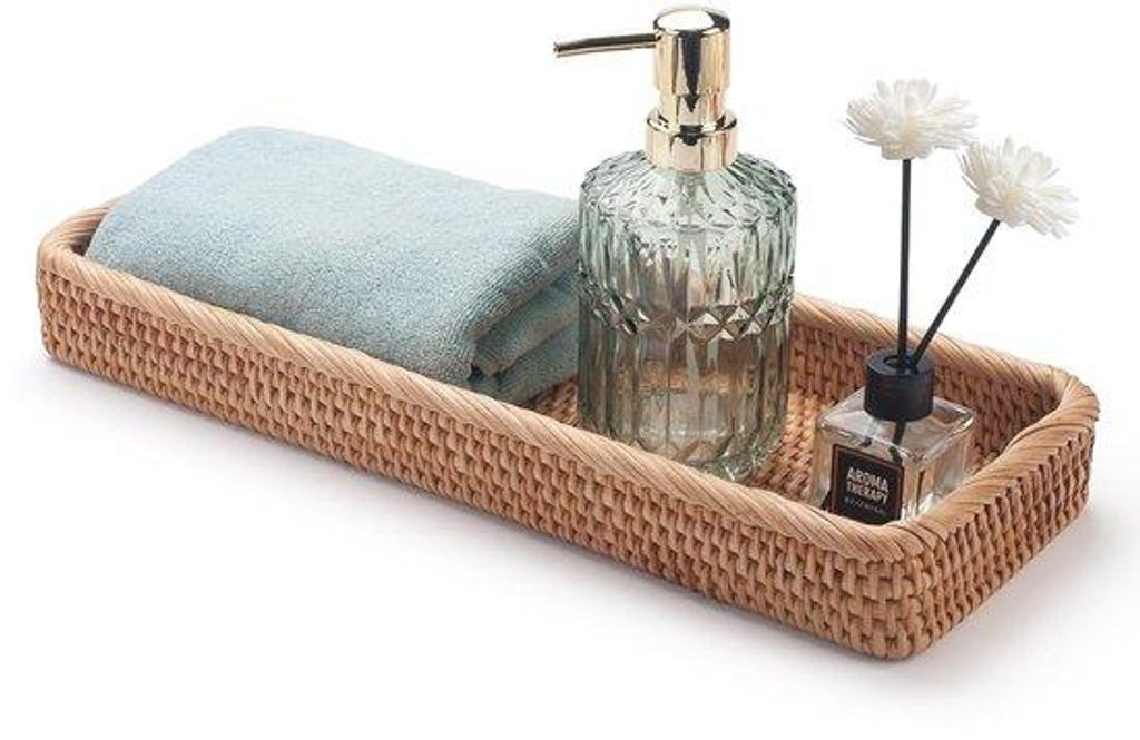 Handgewebter Toilettsitz - Rattan - Einzelstück - 41,5 x 15,5 x 5 cm