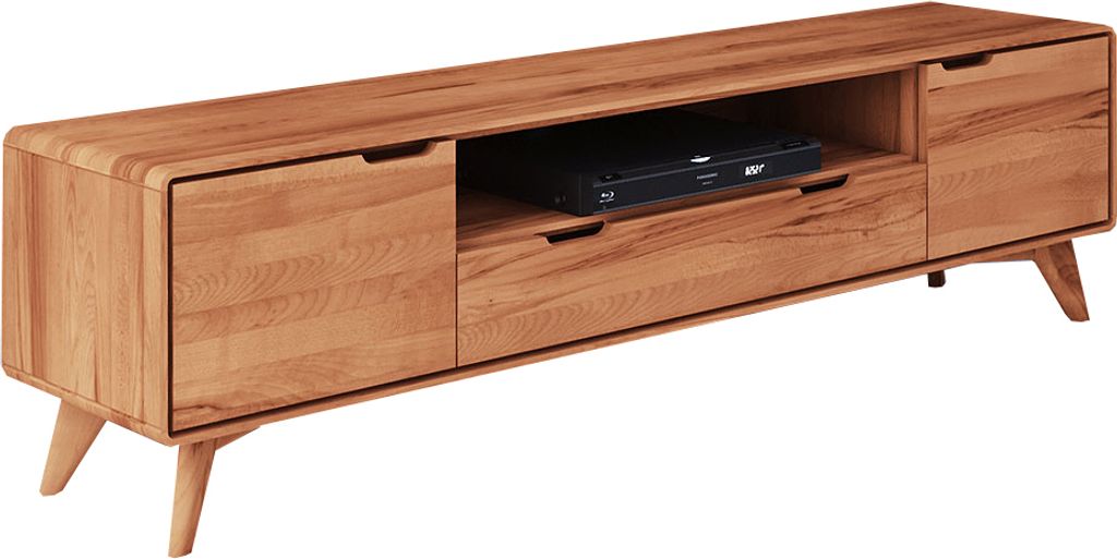 TV-Unterschrank Timaru 28 Kernbuche massiv geölt - Abmessungen: 48 x 180 x 40 cm (H x B x T)