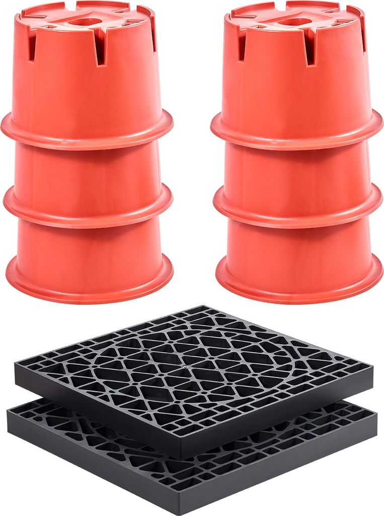 VEVOR Trailer Jack Blocks, 8" hoch, 2000 lbs Kapazität, 8 Pcs Heavy Duty Camper Leveler Kit - 6 RV Leveling Blocks & 2 Pads, Camper-Zubehör für ...