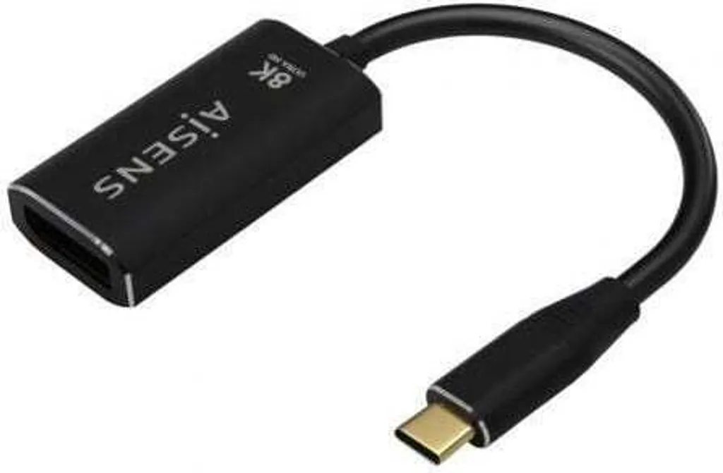 Convertitore Aisens A109-0690/ USB Tipo-C Maschio - DisplayPort Femmina/ Fino a 27W/ 1250Mbps/ 15cm/ Nero