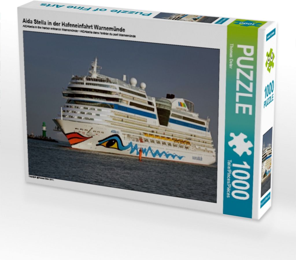 CALVENDO Puzzle Aida Stella in der Hafeneinfahrt Warnemünde | 1000 Teile Lege-Größe 64x48cm Foto-Puzzle für glückliche Stunden