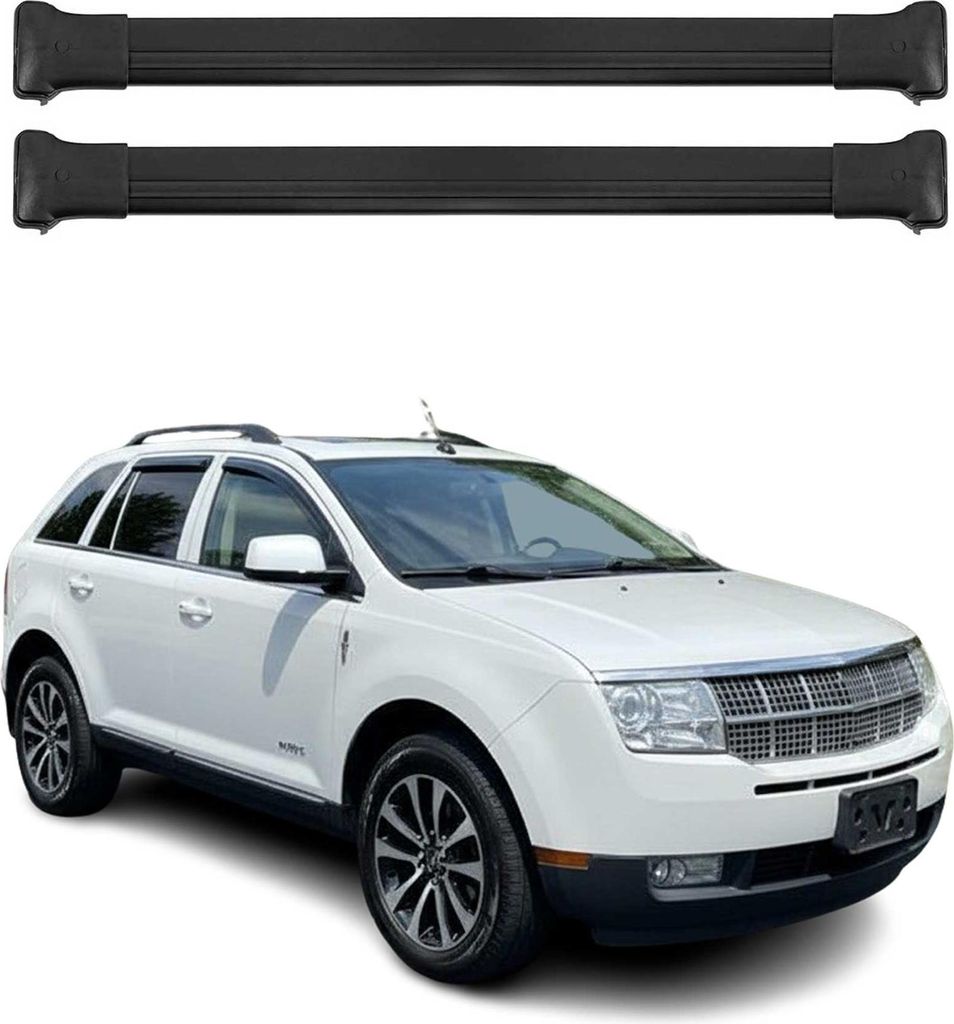 Dachträger Grundtäger für Lincoln MKX 2016-2018 75kg Aluminium Schwarz 2 tlg