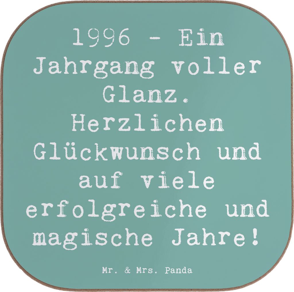 Mr. & Mrs. Panda Untersetzer für Gläser Spruch 1996 Geburtstag - Meeresbrise - Geschenk, liebevoll handgefertigt, Tischuntersetzer, Coaster, Gebu...