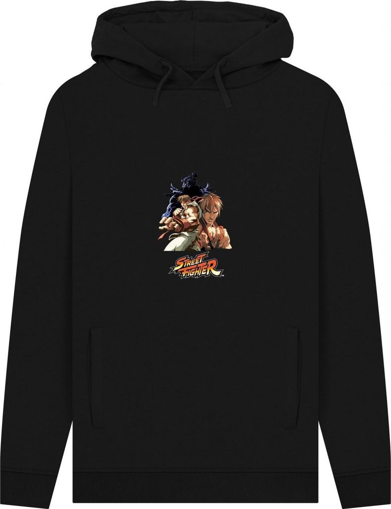 Street Fighter - Kapuzenpullover für Herren/Damen Uni PN1662 (XL) (Schwarz)