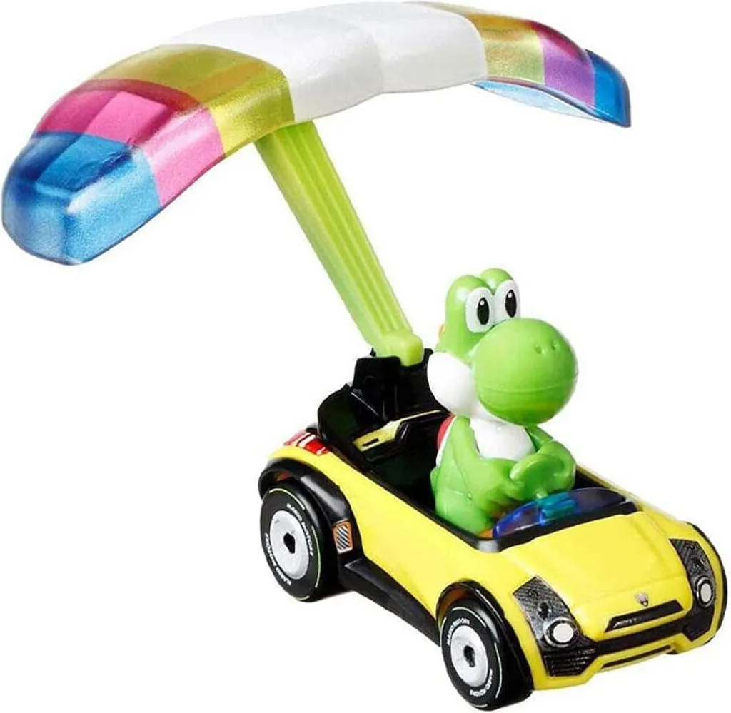 Véhicule Mario Kart Hot Wheels Yoshi Glider en métal avec roues ultra fluides