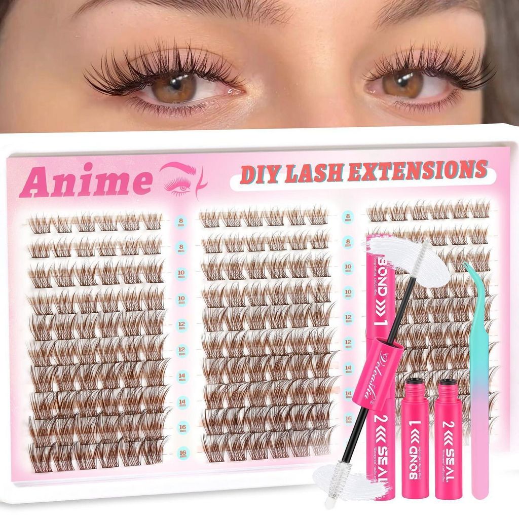 Sada rias Manga Lash Cluster v odtieňoch PureBrown, dĺžka Obrázok produktu 