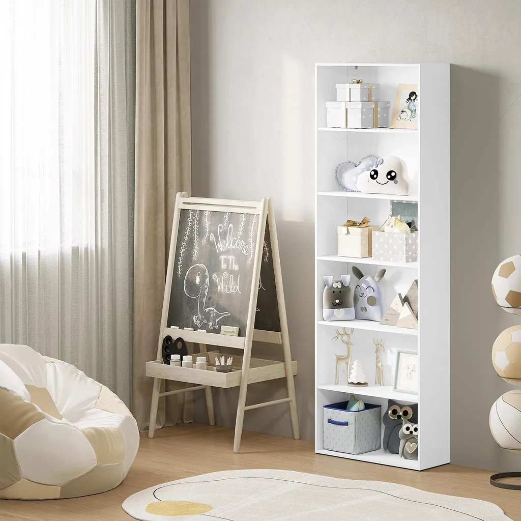 Petite bibliothèque étroite blanche 6 niveaux pour optimiser l'espace - 3