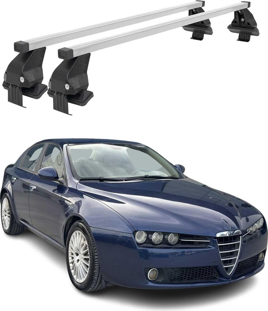 Menabo Dachträger Grundtäger für Alfa Romeo 159 2005-2011 50kg Stahl Silber 2x