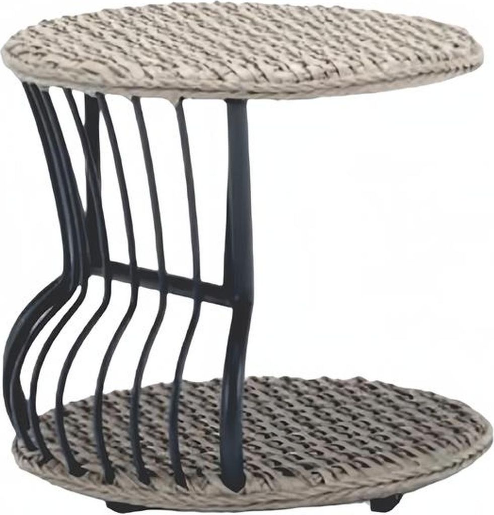 Couchtisch Hochwertig Grau Luxus Möbel Patio Design Rattan Rund Modern Möbel
