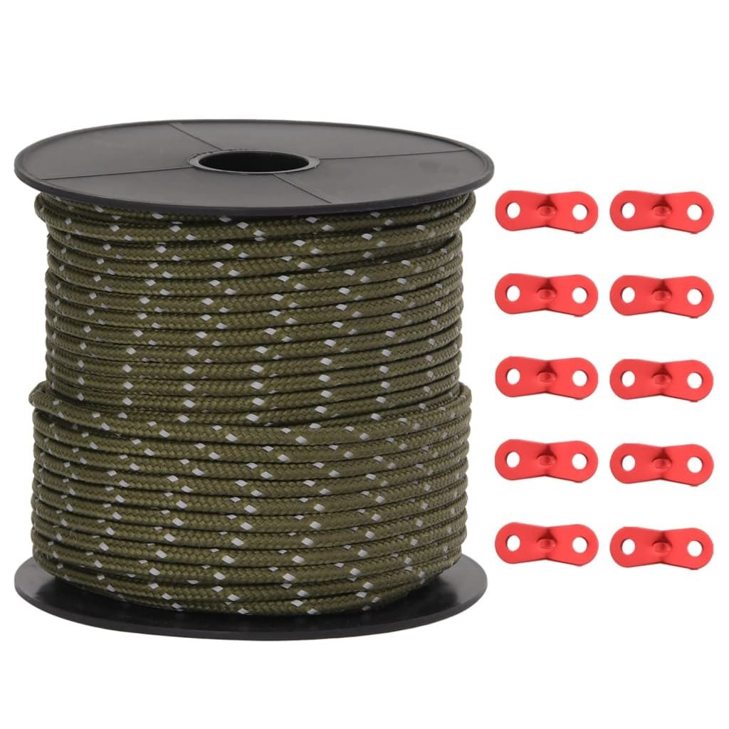 10 Corde Riflettenti Per Tenda Da Campeggio 4m X 4mm - Leggere, Resistenti, Arancioni Con Regolatori
