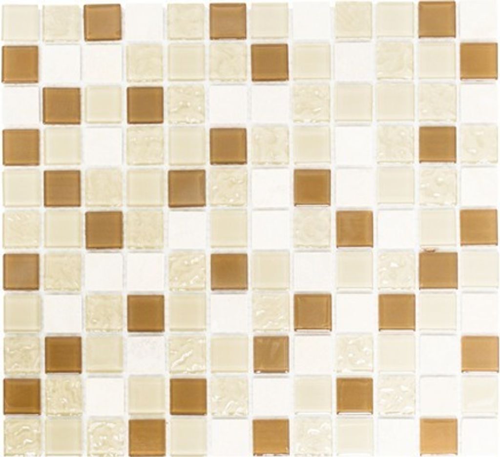Glasmosaik mit Naturstein CM M432 30,2x32,7 cm mix beige Produktbild 