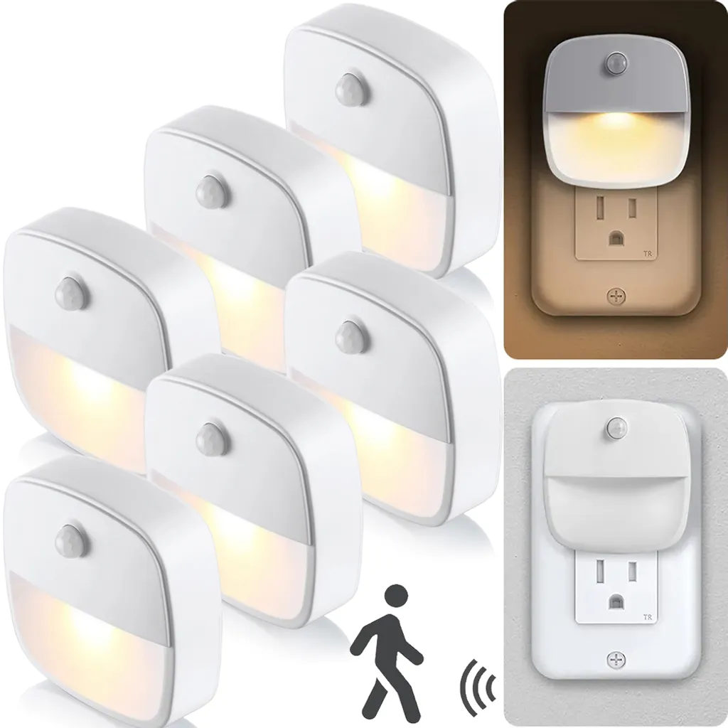 Lampe de Nuit LED avec Capteur de Mouvement et Lumière Blanc Chaud