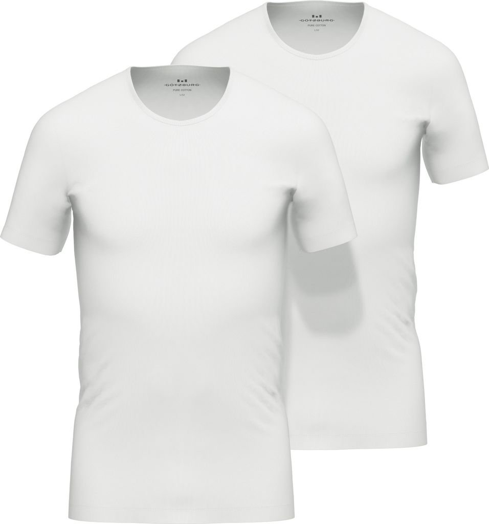 GÖTZBURG Herren Shirt weiß uni 2er Pack Größe: 6