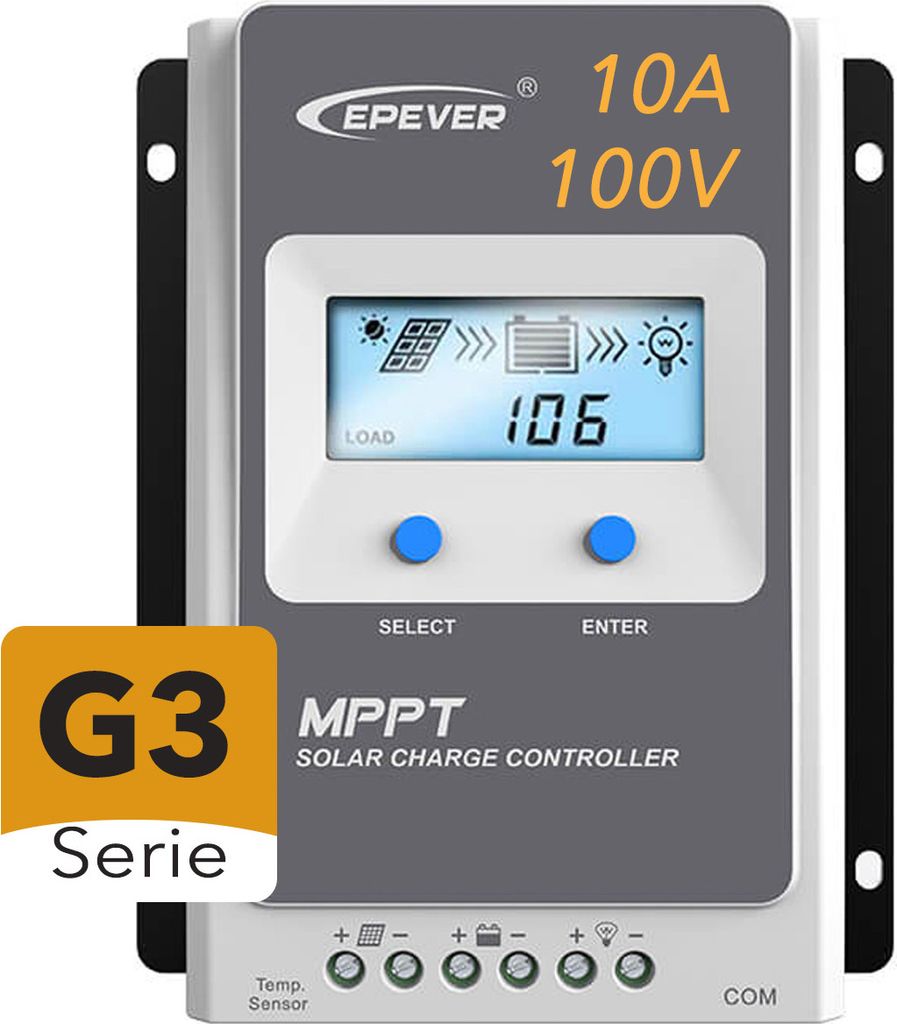 EPEVER® Tracer 1210AN G3 MPPT Solar Laderegler 10A 100V, Produktbild 