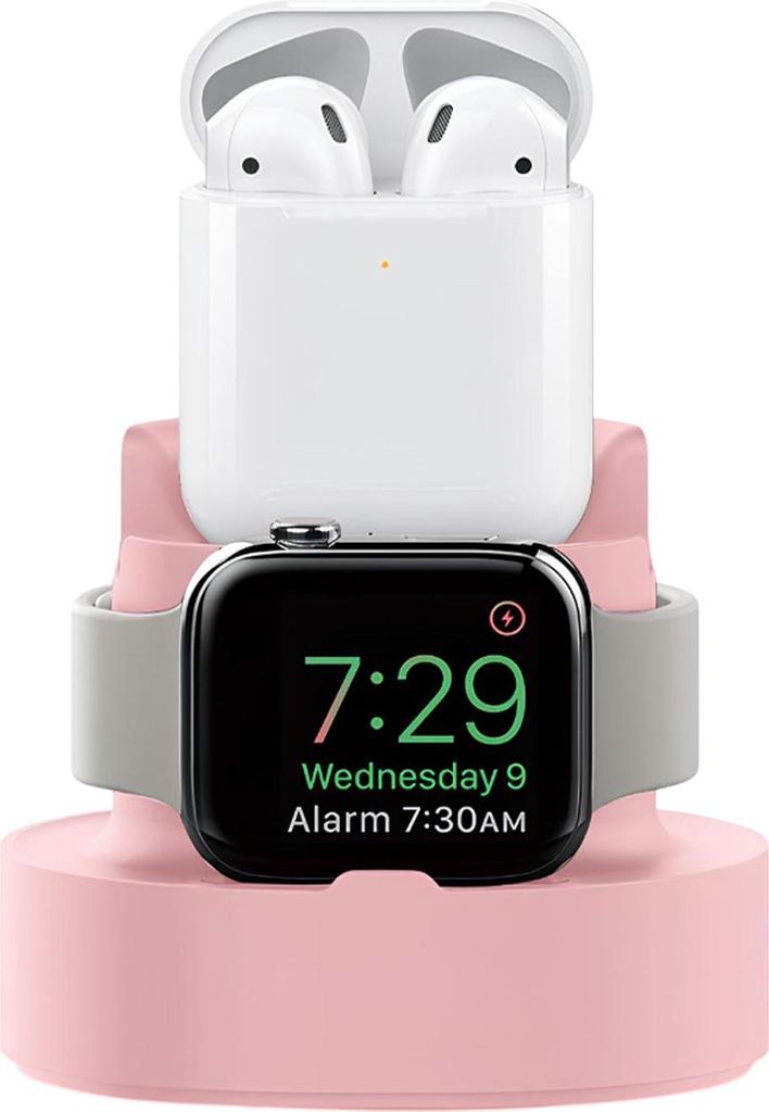Eko, Ladestation für Apple Watch und AirPods / Smartphone 2 in 1 Haltbar aus TPU, Rosa