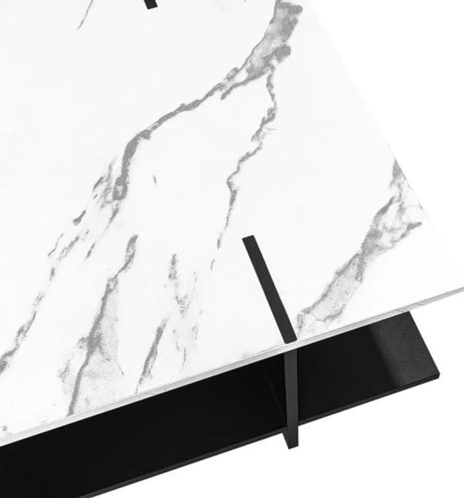 Table Basse Compacte Anti-Désordre avec Étagères pour Petit Salon - 9