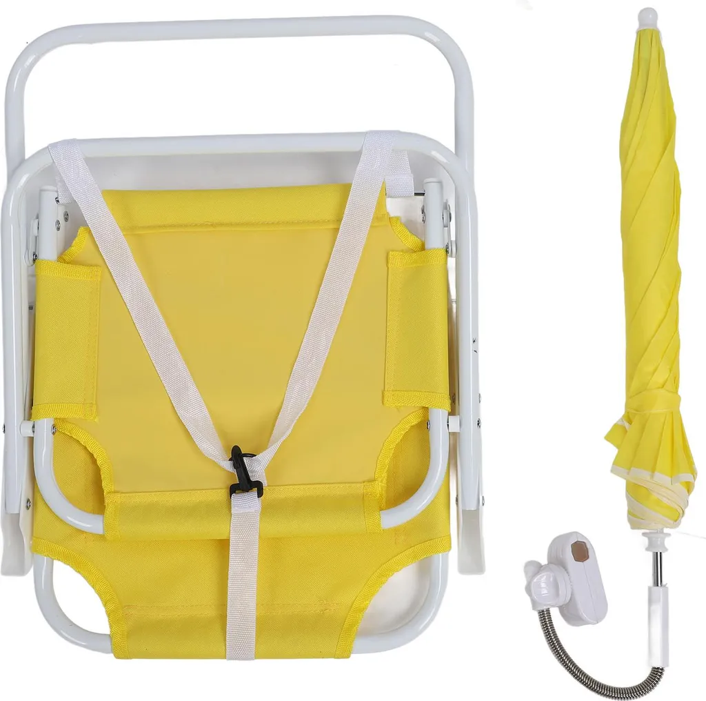 Chaise Pliante Enfant Klafing Jaune avec Protection Solaire - Pique-nique