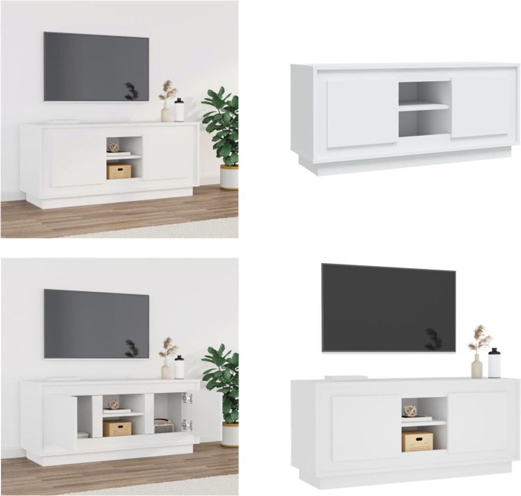 vidaXL TV Schrank Weiß 102x35x45 cm Holzwerkstoff - TV-Schrank - TV-Schränke - TV-Möbel - TV-Ständer
