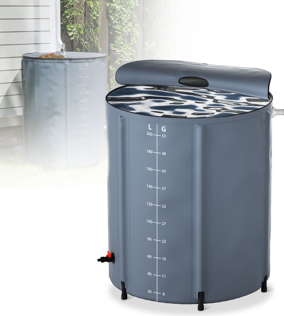 XMTECH Regentonne Regenwassertonne 200L Faltbare Regentank Produktbild 