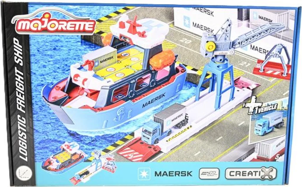 Jouet de Logistique Portuaire Majorette Maersk avec Camion et Conteneur