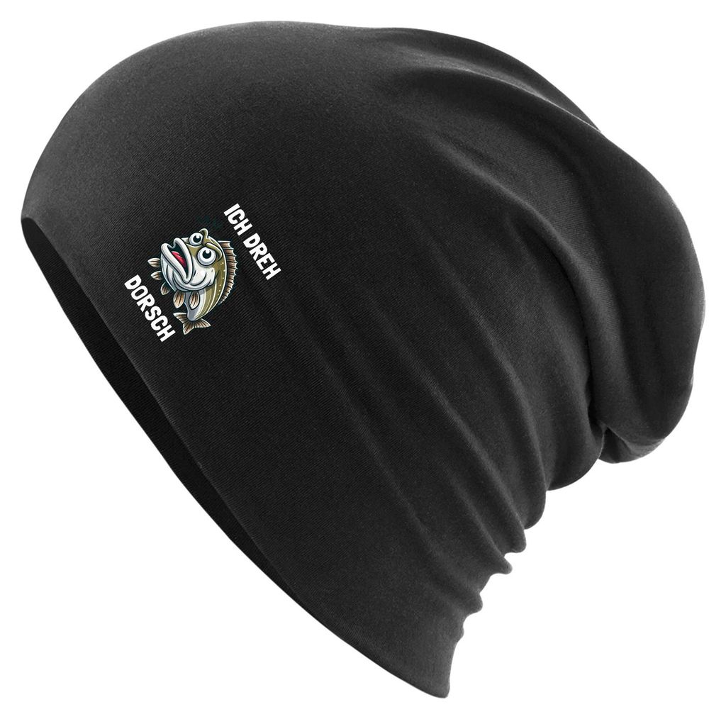 Huuraa Beanie Ich dreh Dorsch Comic Meme Black One Size Baumwolle und Elasthan Mütze Geschenkidee