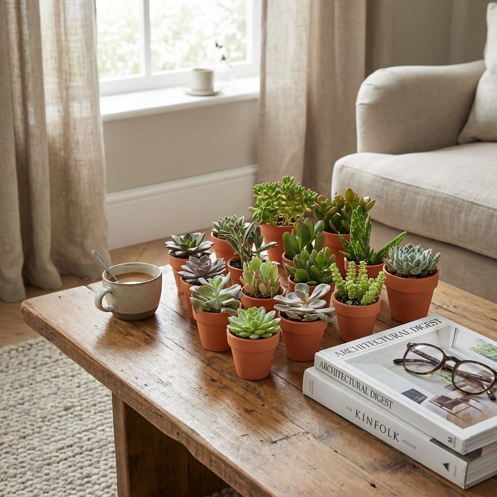 Mini Sukkulenten Mix – 30 Pflanzen – Ø8,1cm Terrakottatöpfe – Höhe 5–10cm – Pflegeleichte Zimmerpflanzen – Große Sukkulenten Auswah...