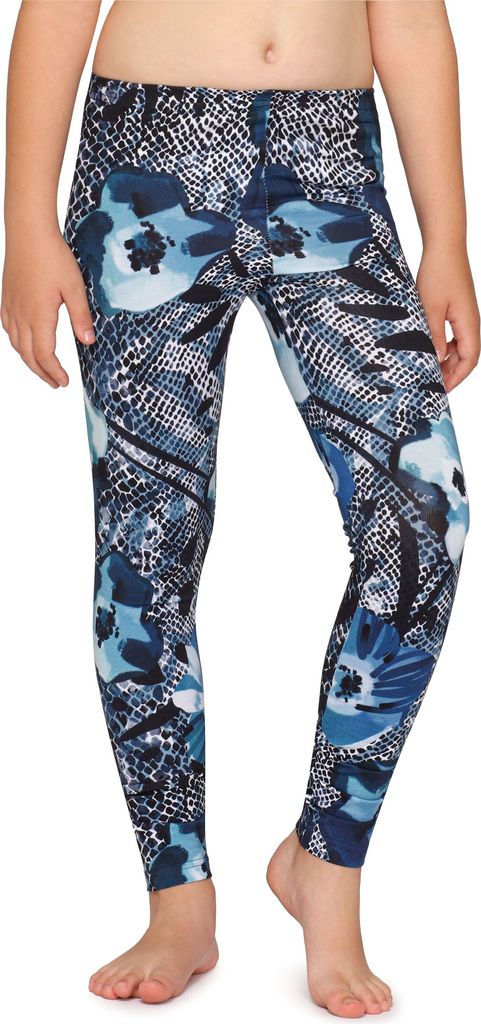 Merry Style Mädchen Lange Leggings aus Baumwolle MS10-337 (Marineblau/Blumen, 122).