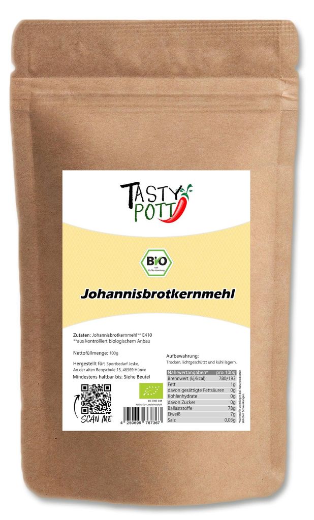 Tasty Pott Johannisbrotkernmehl E410 ab 100g - 100g