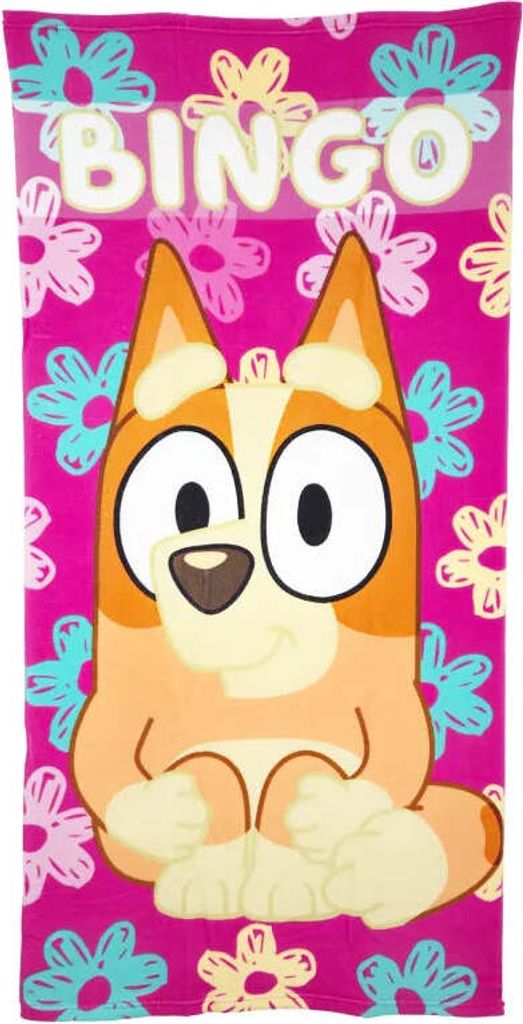 Kinderserie Bluey Bingo Kinder Strandtuch Handtuch Badetuch 70 x 140 cm