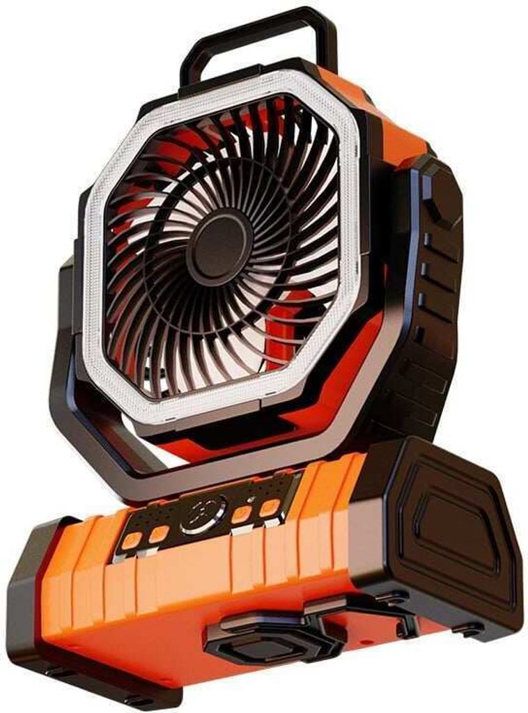 OKWISH Bodenventilator USB-Ventilator Camping-Ventilator 20000mAh Tragbarer, orange
